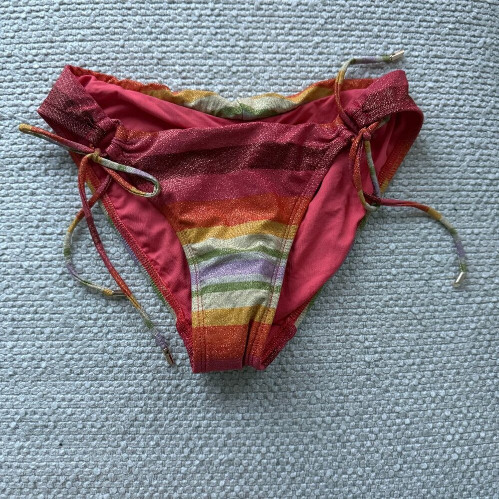 Robin Piccone Greta Tie Side Hipster Bikini Bottom - Persimmon Multi XS